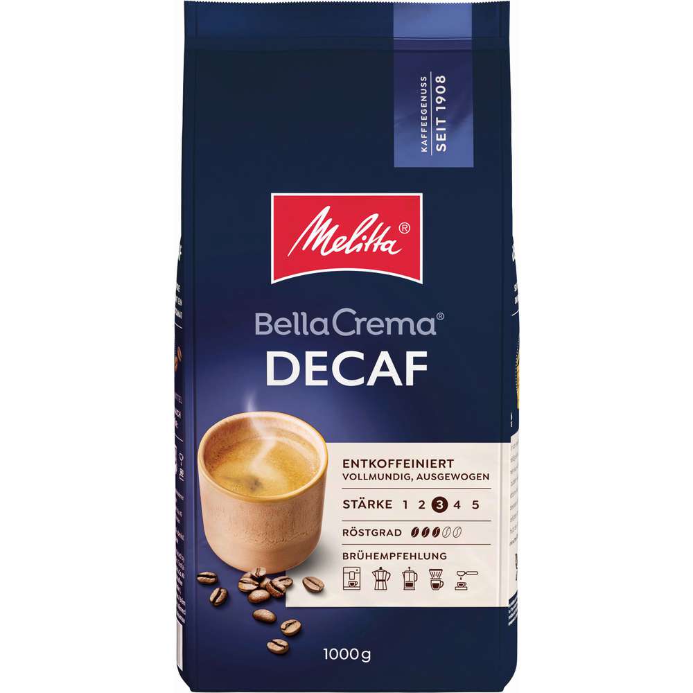 Produktabbildung Melitta BellaCreama, Decaffeinato, ganze Bohnen