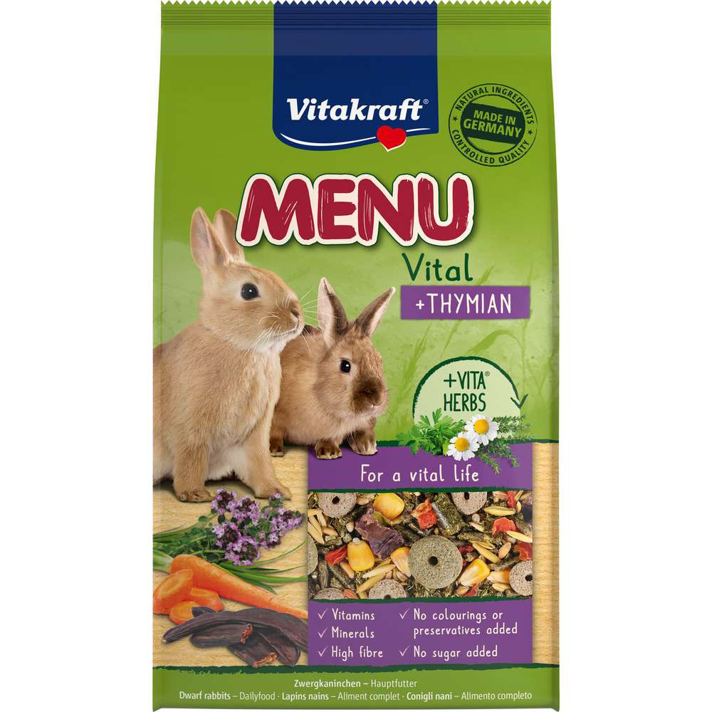 Produktabbildung Vitkraft Zwergkaninchen-Futter Premium Menu, Vital Thymian