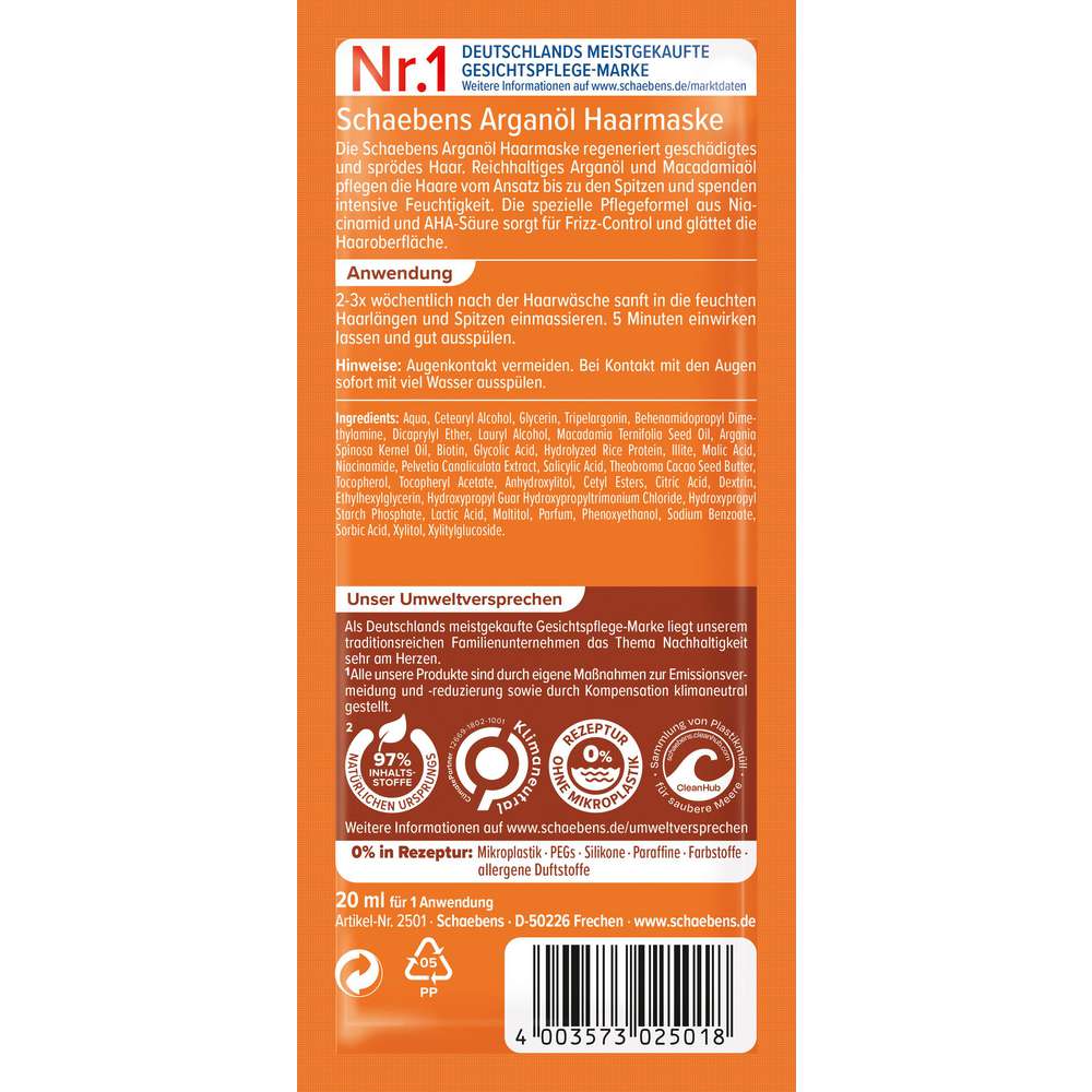 Produktabbildung Schaebens Haarmaske Arganöl