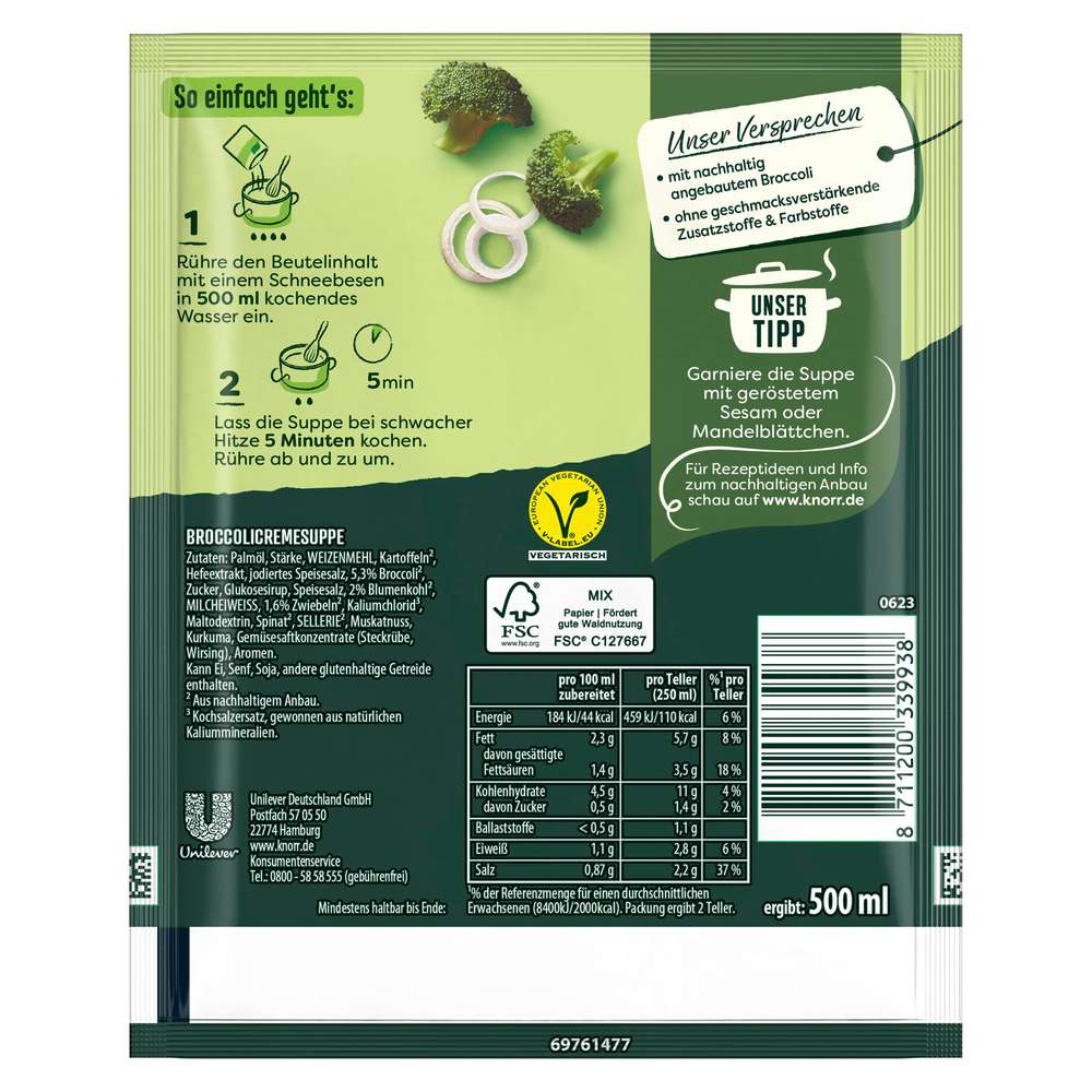 Produktabbildung Knorr Gewürzmischung Feinschmecker, Broccoli-Creme Suppe