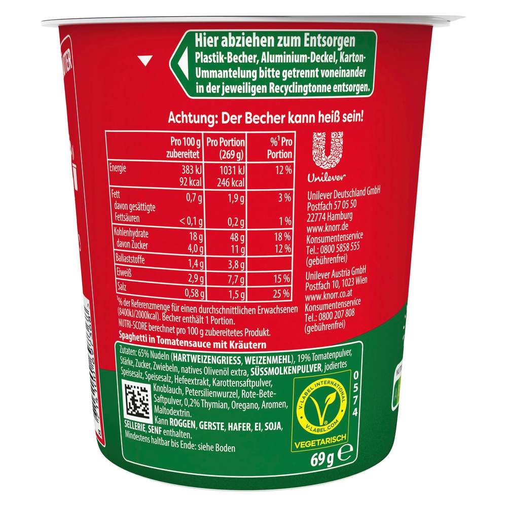 Produktabbildung Knorr Pasta Snack, Tomaten Sauce