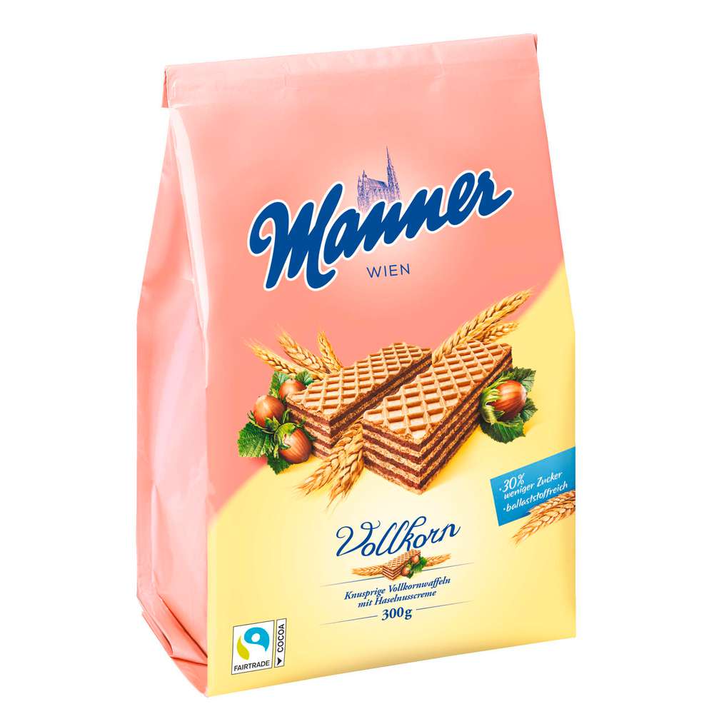 Produktabbildung Manner Vollkorn Neapolitaner Waffeln, Haselnuss