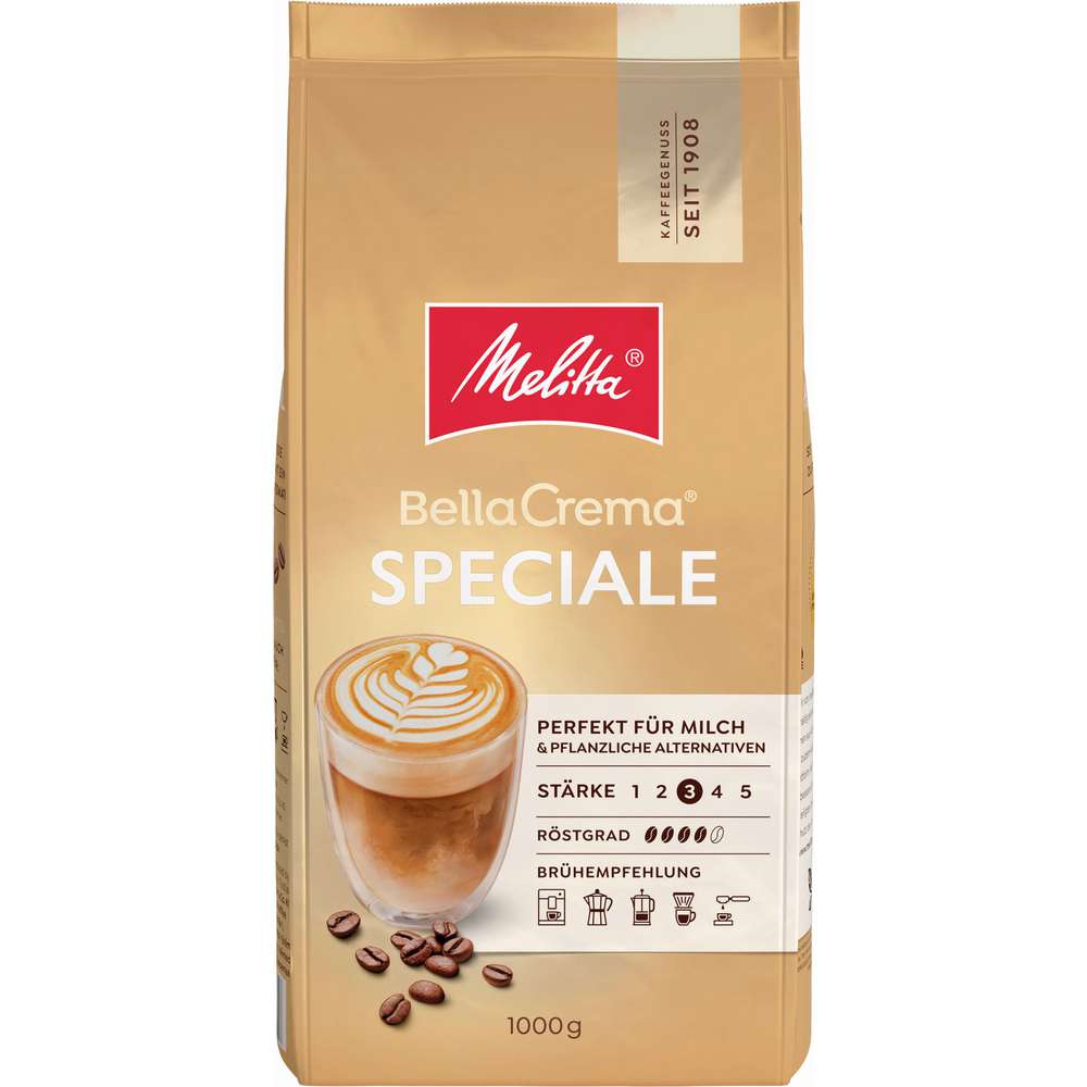 Produktabbildung Melitta Kaffee Bella Crema Speciale, ganze Bohne