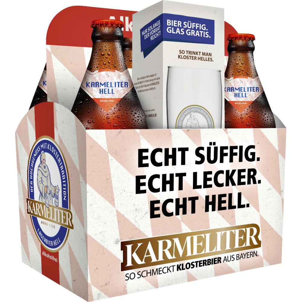 Produktabbildung keine Marke Karmeliter Lagerbier Hell oder Hell Alkoholfrei, je 5 x 0,5 l