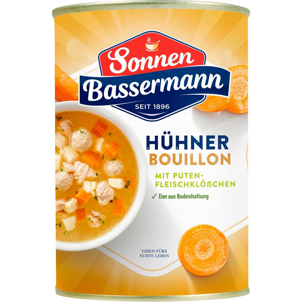 Produktabbildung Sonnen Bassermann Hühnerbouillon mit Geflügelfleischklößchen