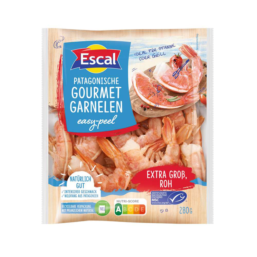 Produktabbildung Escal Patagonische Garnelen extra groß Roh, tiefgekühlt