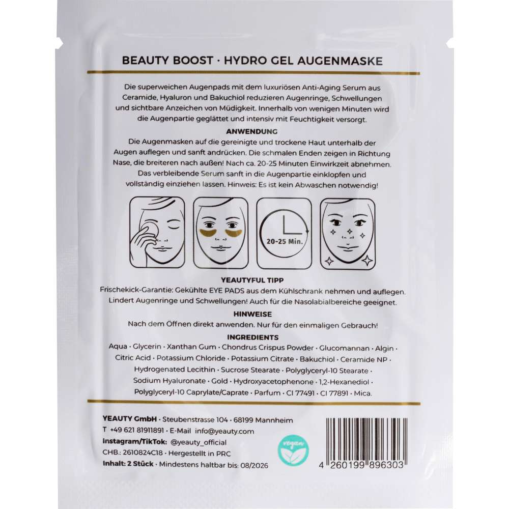 Produktabbildung Yeauty Eye Pads, Beauty Boost