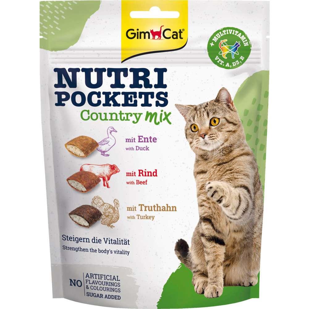 Produktabbildung Gimcat Katzen-Snack Nutri Pockets, Country Mix