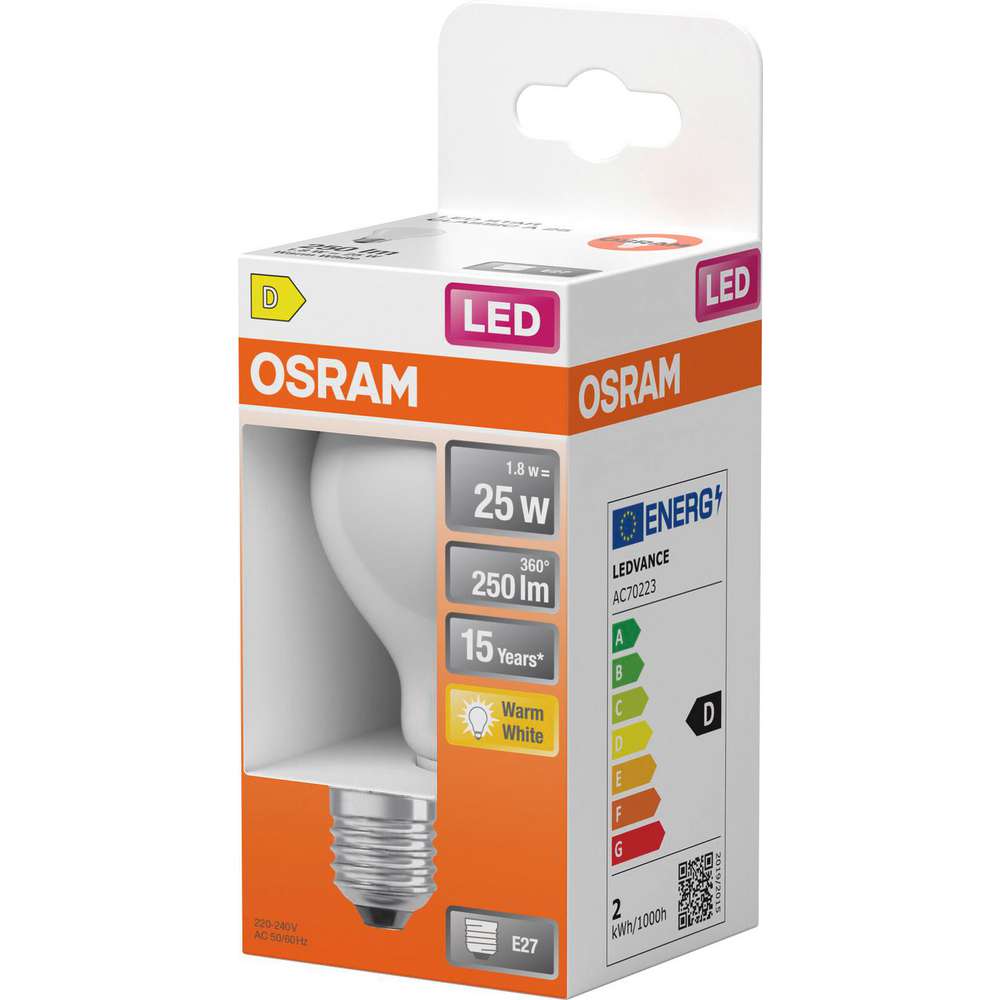 Produktabbildung Osram LED-Birne E27 nicht dimmbar, Warm White