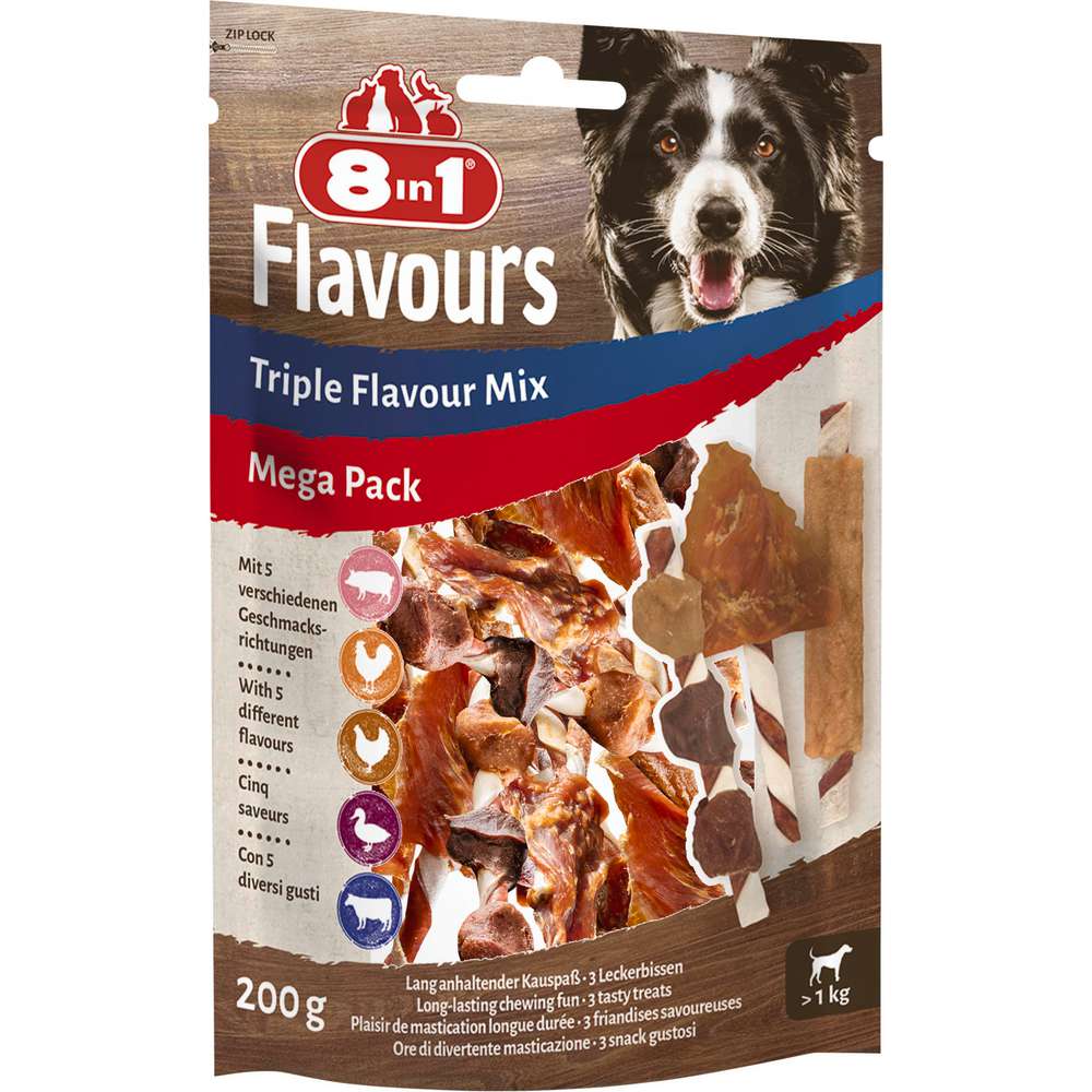 Produktabbildung 8in1 Hunde-Snack Triple Flavour Mix