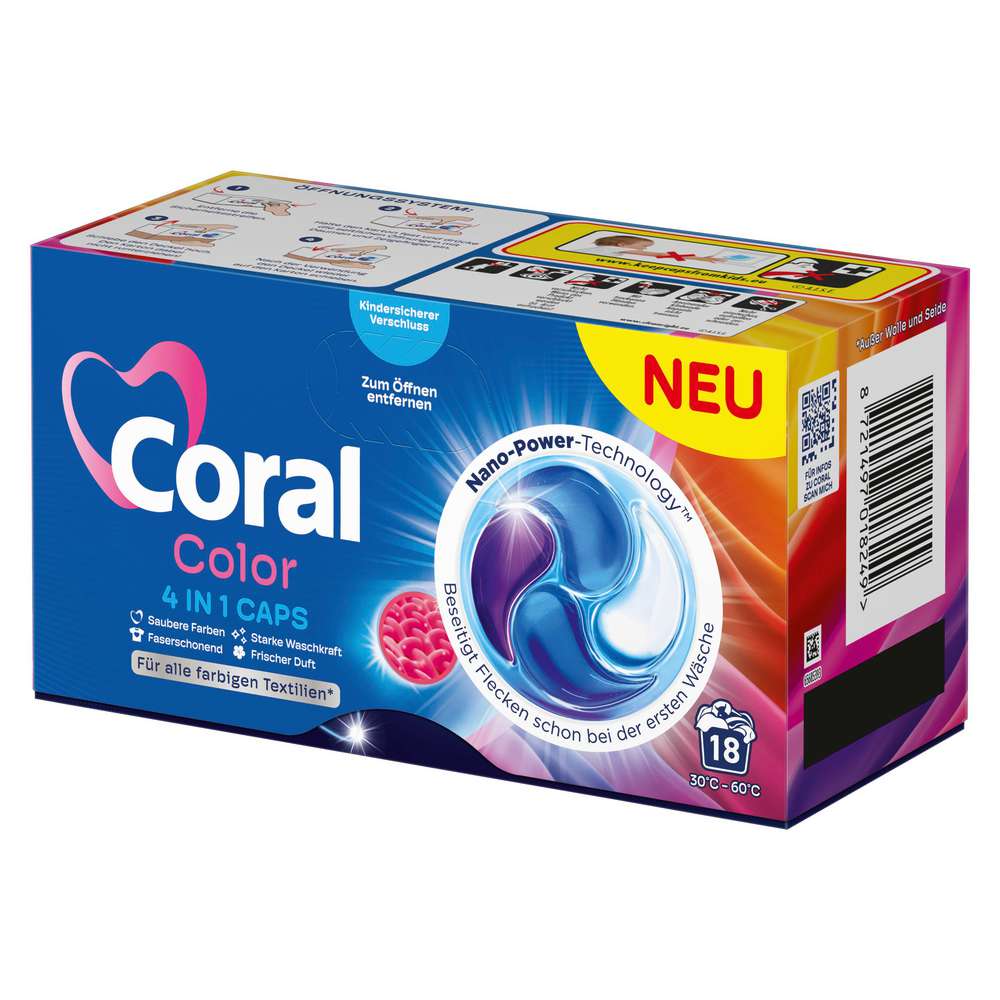 Produktabbildung Coral Color-Waschmittel 4in1 Caps