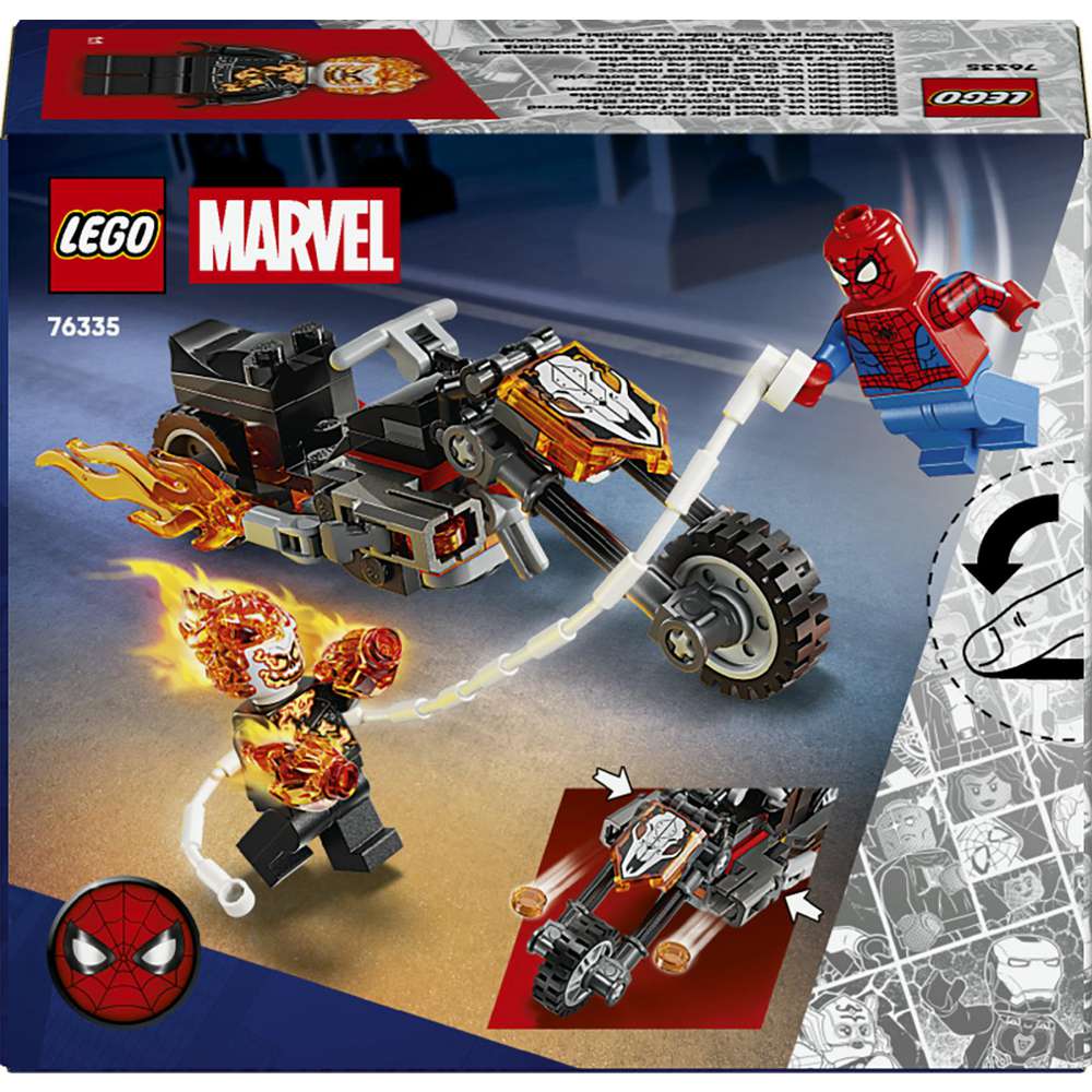 Produktabbildung Lego LEGO Marvel Spider-Man vs. Ghost Rider auf seinem Motorrad 76335