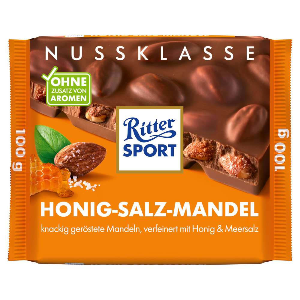 Produktabbildung Ritter Sport Tafelschokolade Nussklasse, Honig-Salz-Mandel