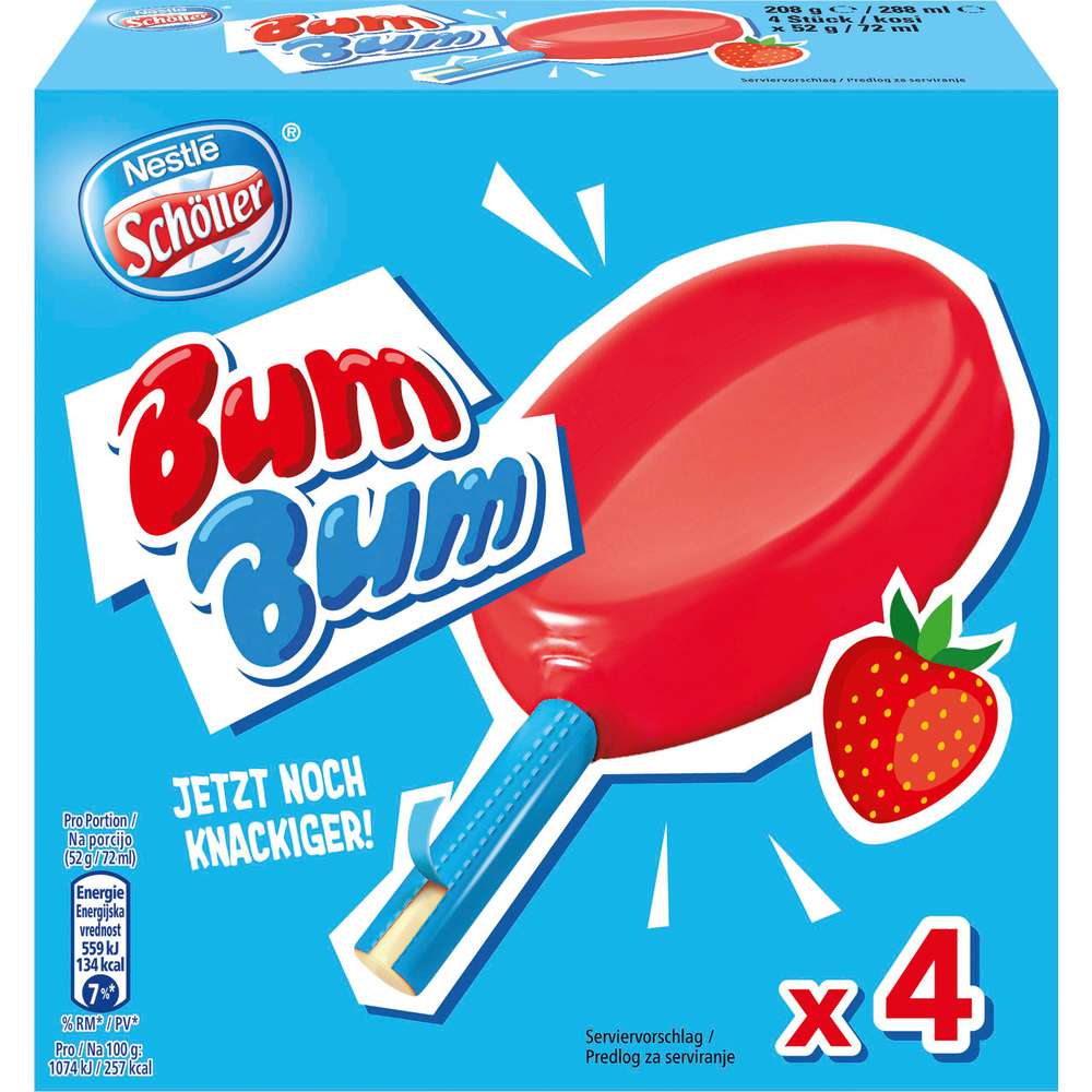 Produktabbildung Nestlé Schöller Stiel-Eis Bum Bum, Vanilleeis mit Kaugummi