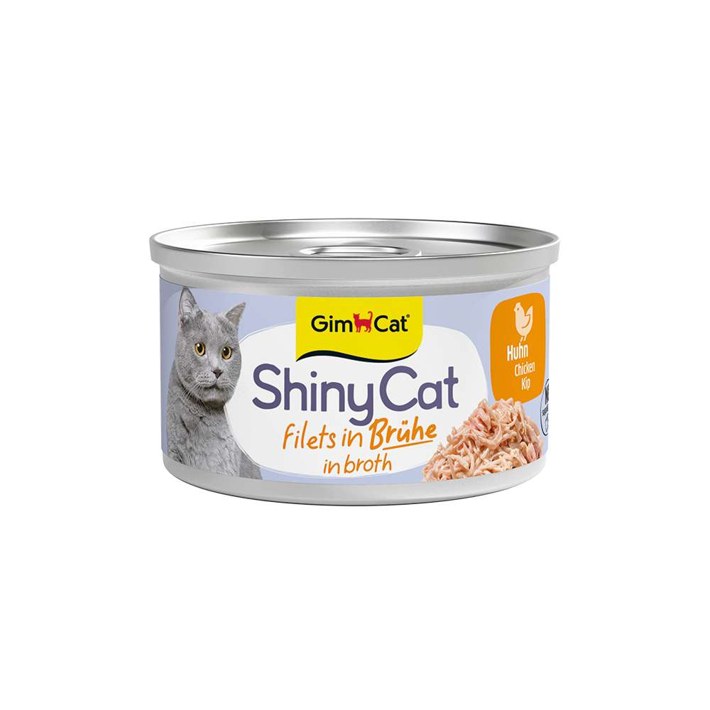 Produktabbildung Gimcat Katzen-Nassfutter ShinyCat, Filets in Brühe, Huhn