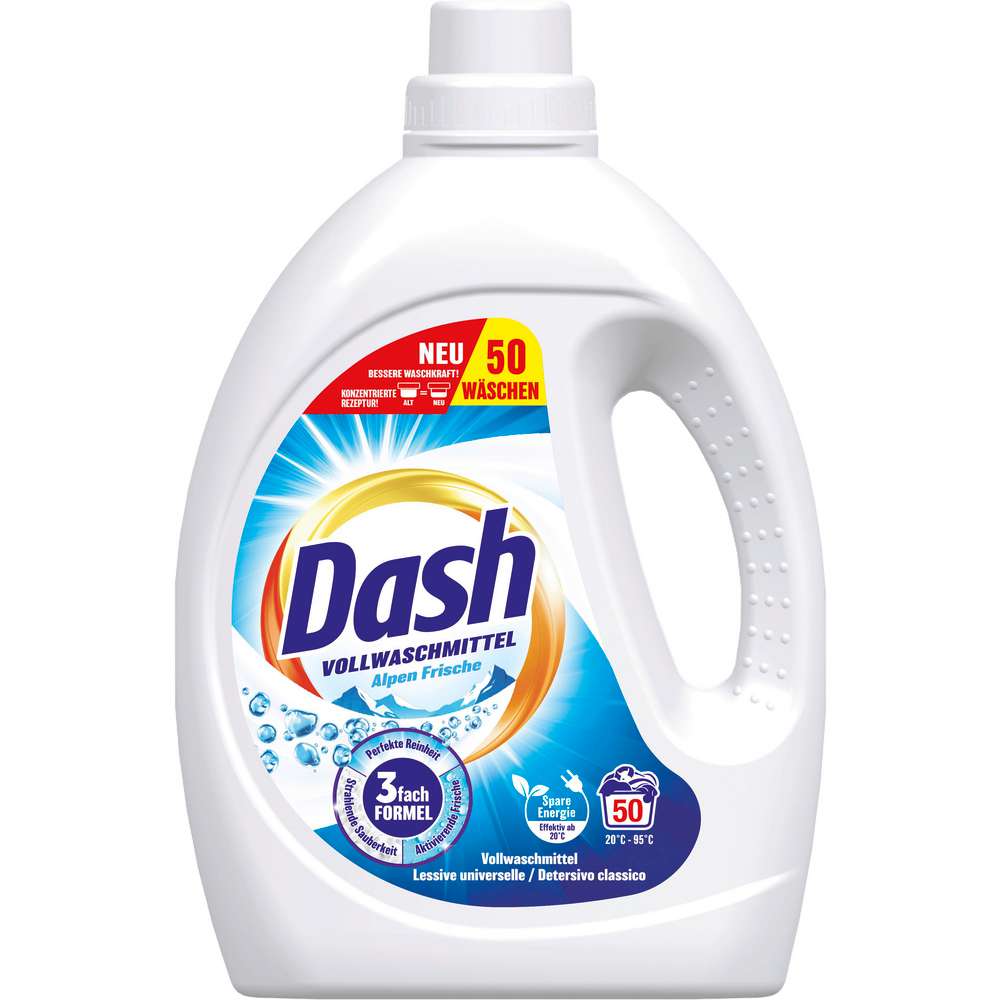 Produktabbildung Dash Voll-Waschmittel flüssig, Alpen Frische