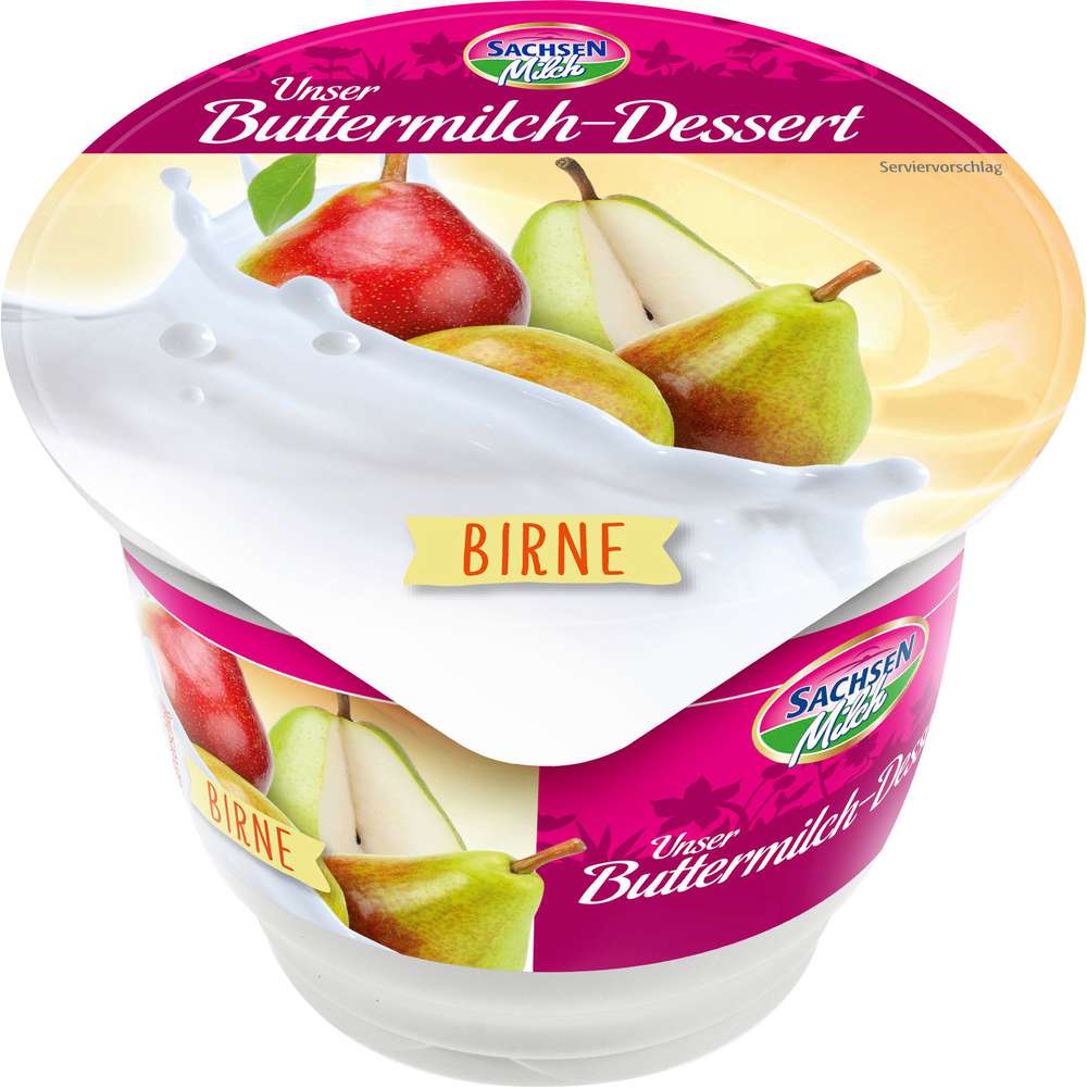 Produktabbildung Sachsenmilch Buttermilch-Dessert, Birne