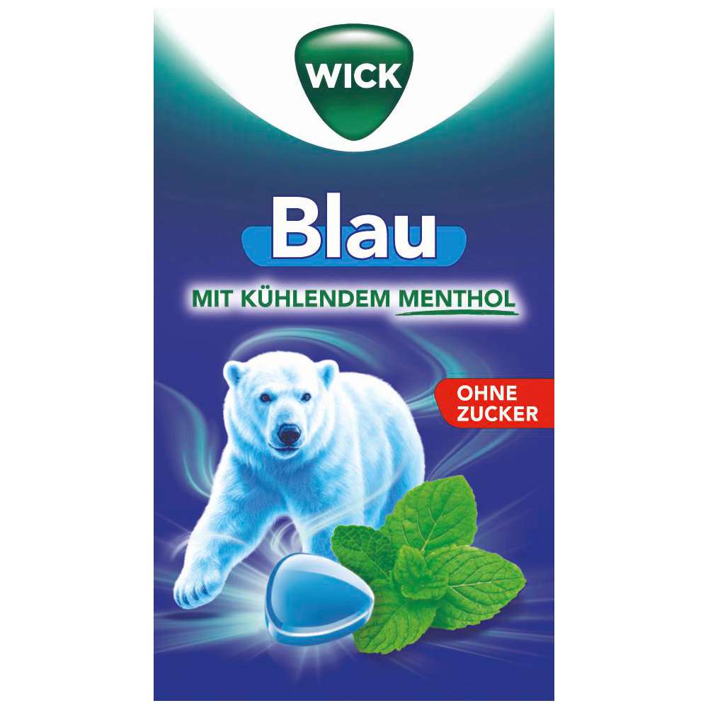 Produktabbildung Wick Bonbons Blau Menthol, ohne Zucker