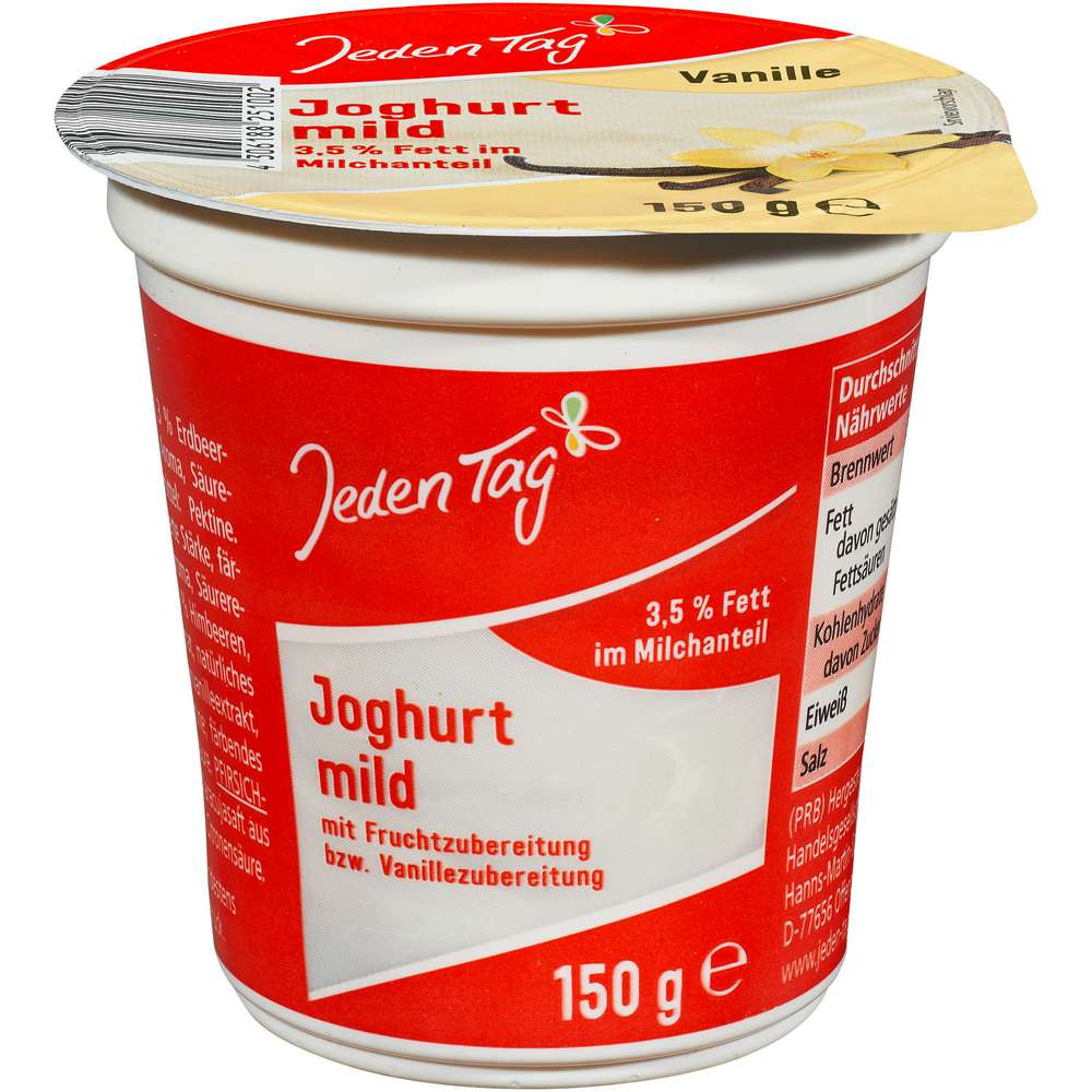 Produktabbildung Jeden Tag Joghurt mild, Vanille
