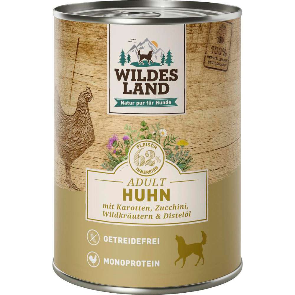 Produktabbildung Wildes Land Hunde-Nassfutter Huhn/Karotte/Zucchini