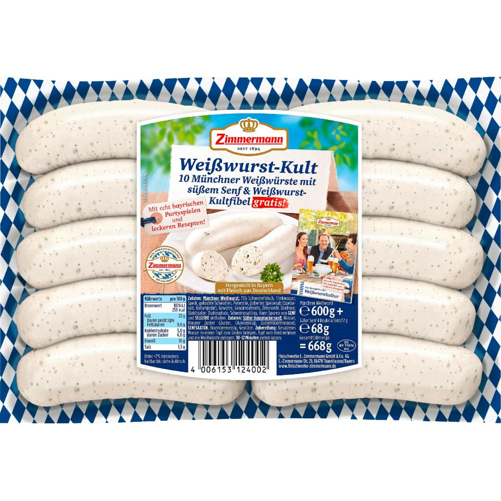 Produktabbildung keine Marke Zimmermann Weißwurst Kultpack Oktoberfest, 600 g