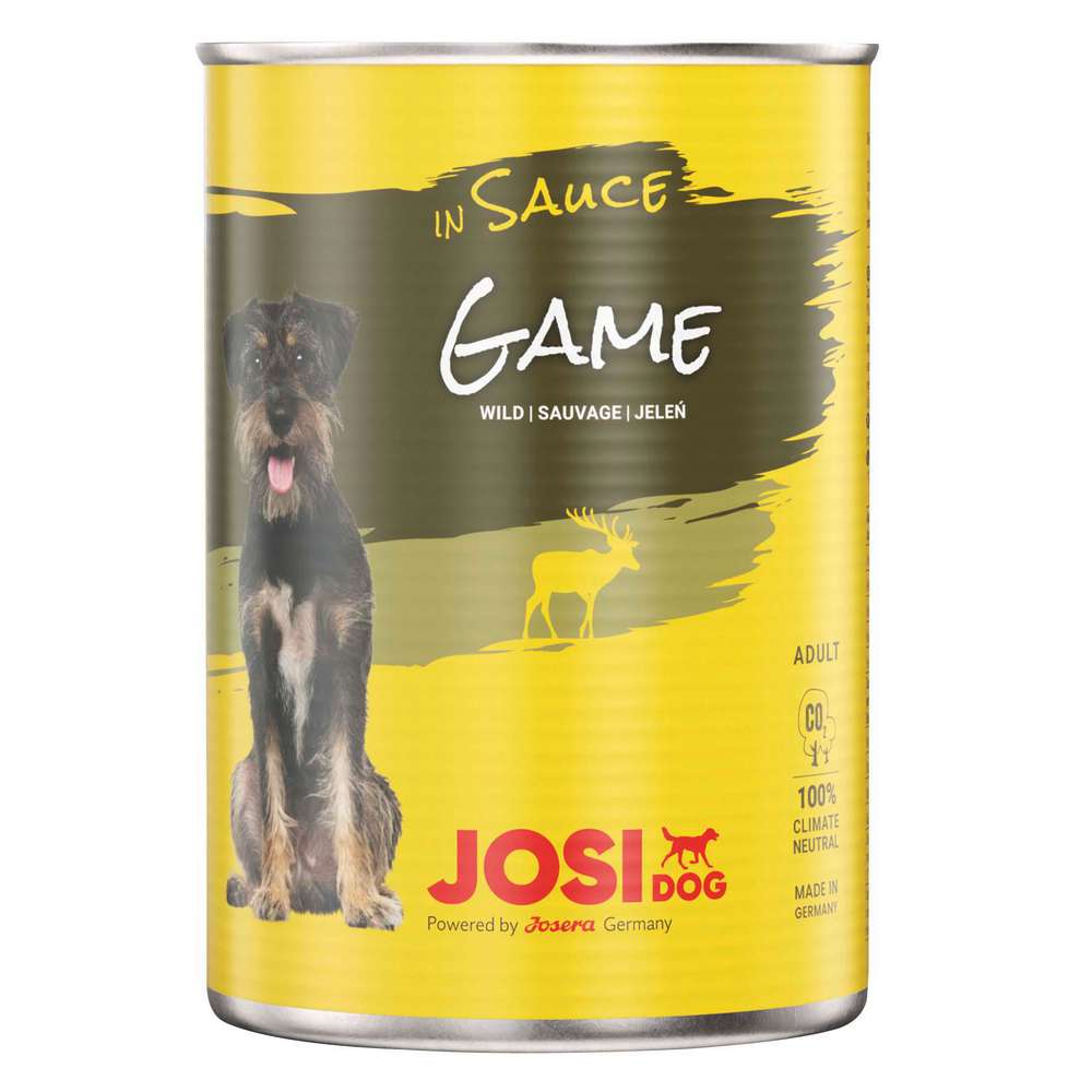 Produktabbildung JosiDog Hunde-Nassfutter, Wild in Sauce