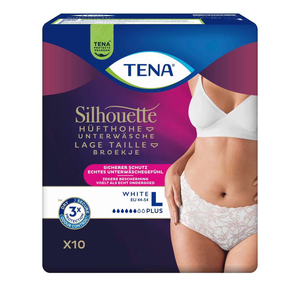 Produktabbildung Tena Silhouette Hüfthohe Unterwäsche, weiss Gr. L