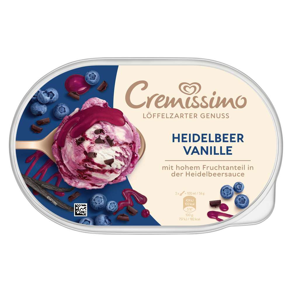 Produktabbildung Langnese Eis Cremissimo, Heidelbeer Vanille