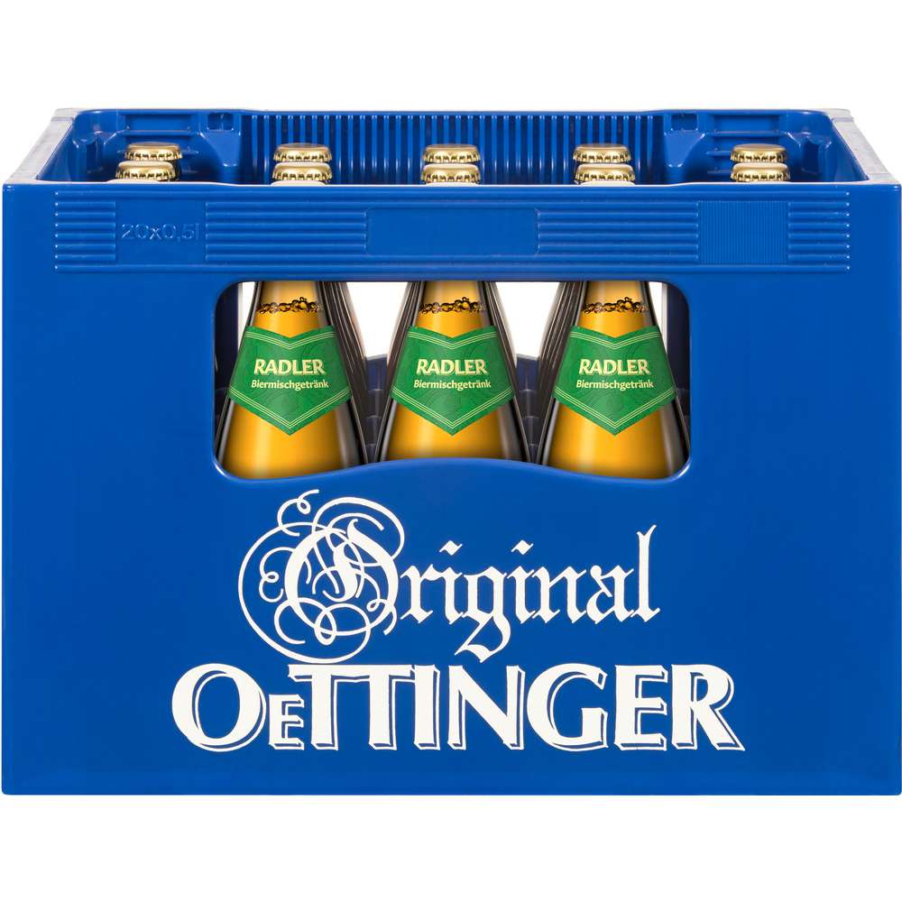 Produktabbildung Oettinger Biermischgetränk, Radler, 2,5 % (20x 0,500 Liter)