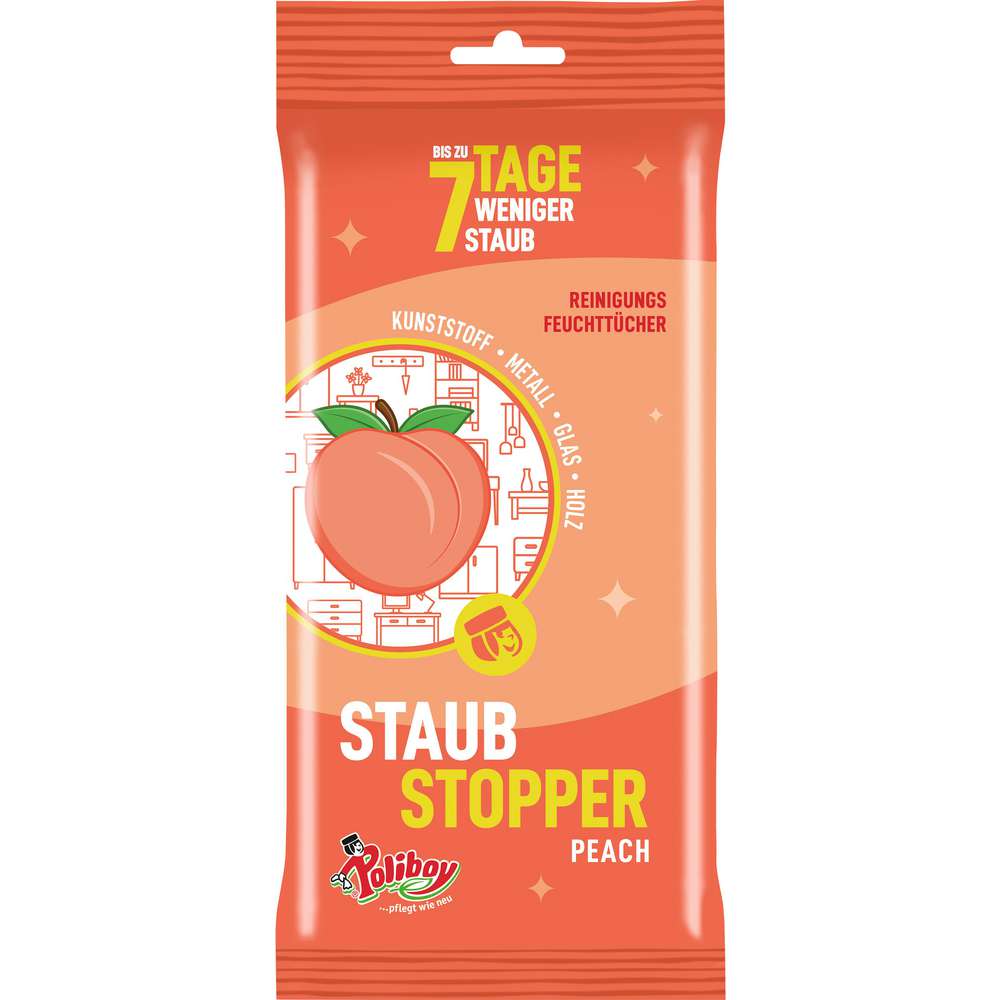 Produktabbildung Poliboy Staubstopper Reinigungstücher, Peach