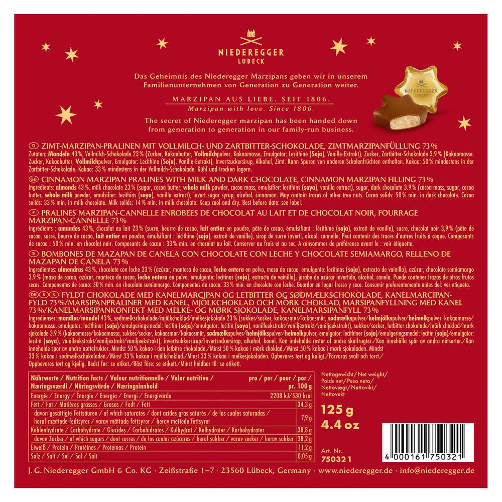 Produktabbildung Niederegger Marzipan-Zimtsterne