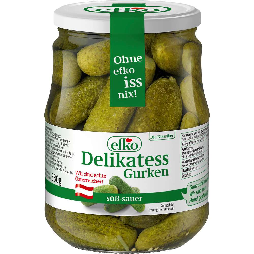 Produktabbildung efko Delikatess-Gurken, süß-sauer