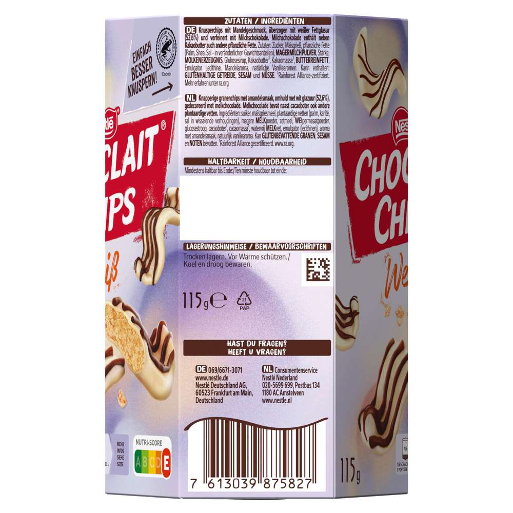 Produktabbildung Nestlé Choclait Chips, White