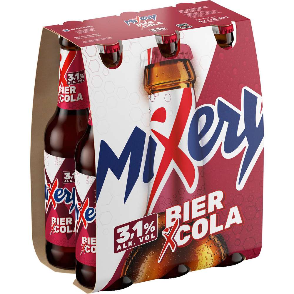 Produktabbildung Mixery Biermischgetränk, Bier + Cola + X, 3,1% (6x 0,330 Liter)