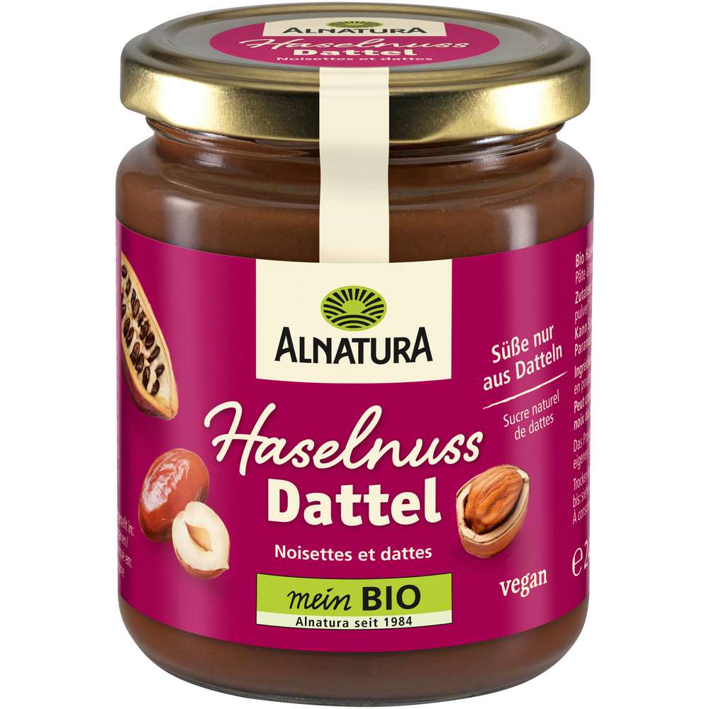 Produktabbildung Alnatura Bio Haselnuss-Dattel Creme, Aufstrich