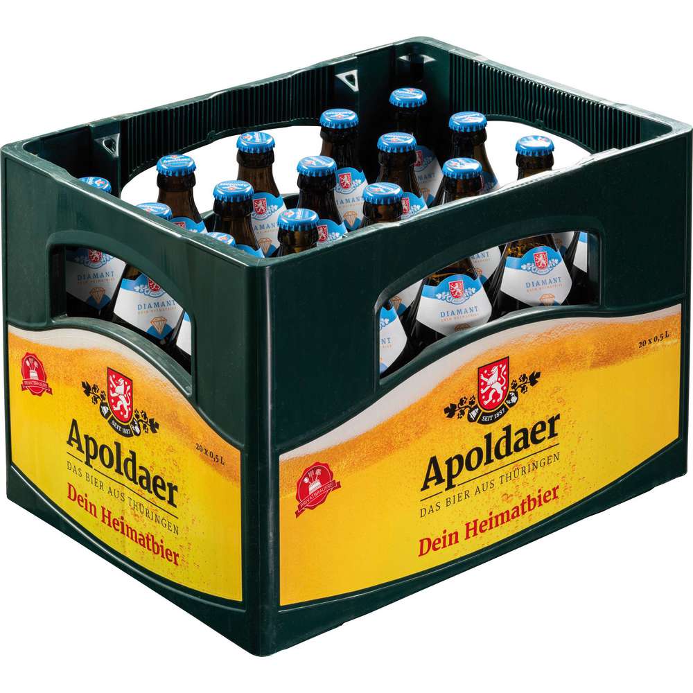 Produktabbildung Apoldaer Pilsener Bier Diamant Extrapils, 4,8 % (20x 0,500 Liter)