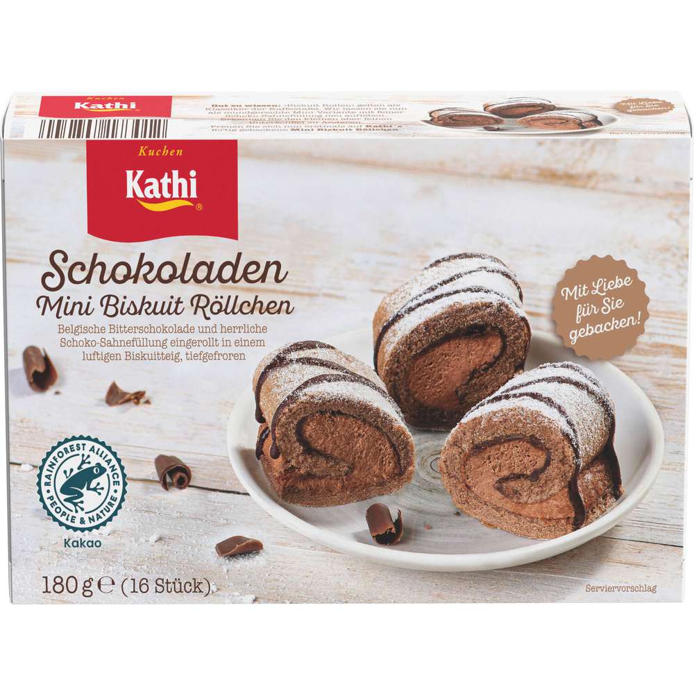 Produktabbildung Kathi Mini Biskuit Röllchen, Schokolade