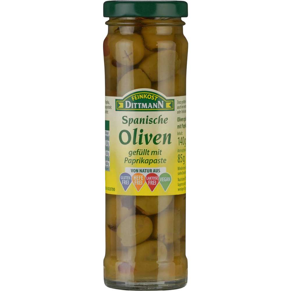 Produktabbildung Feinkost Dittmann Grüne Oliven mit Paprika