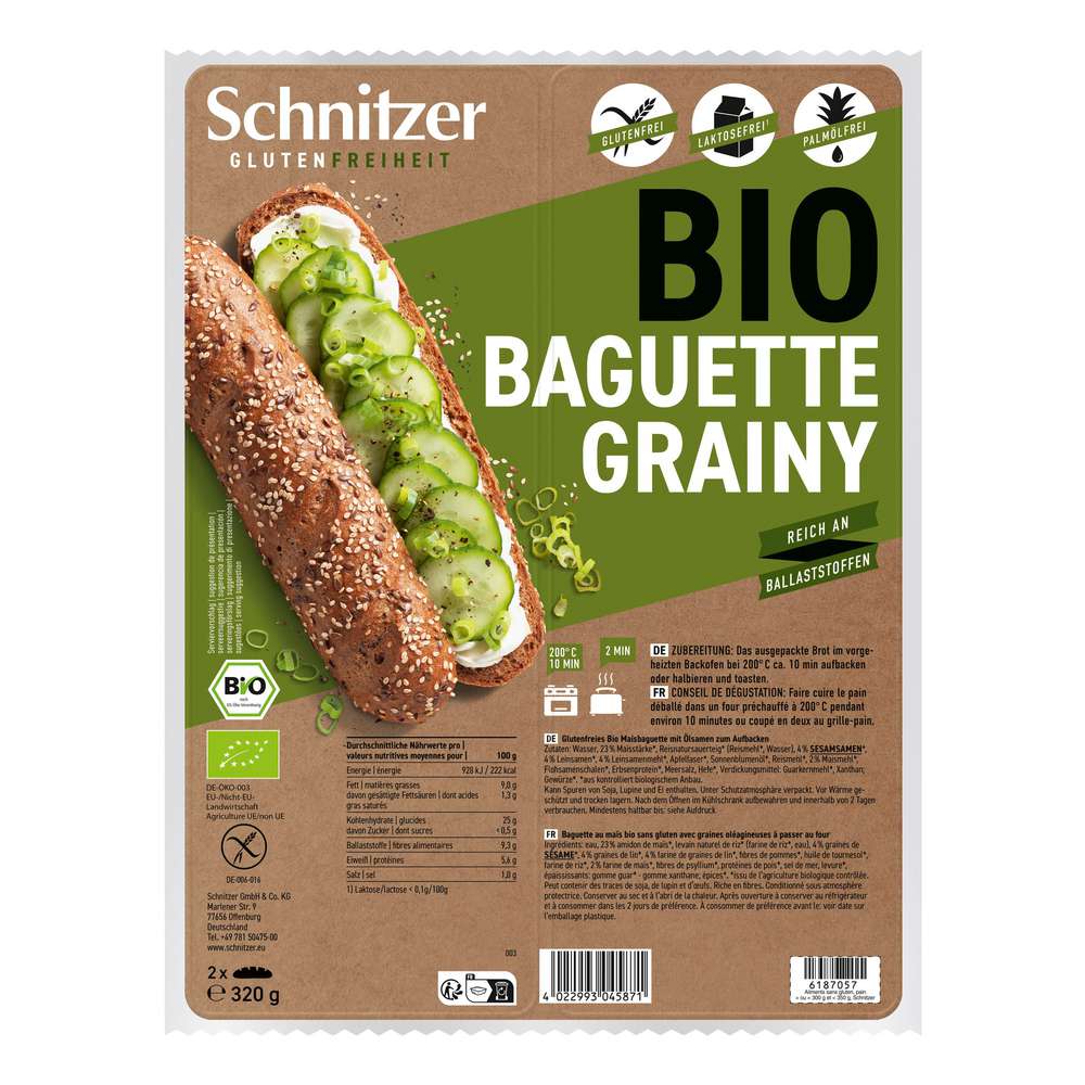 Produktabbildung Schnitzer Bio Baguette, Grainy