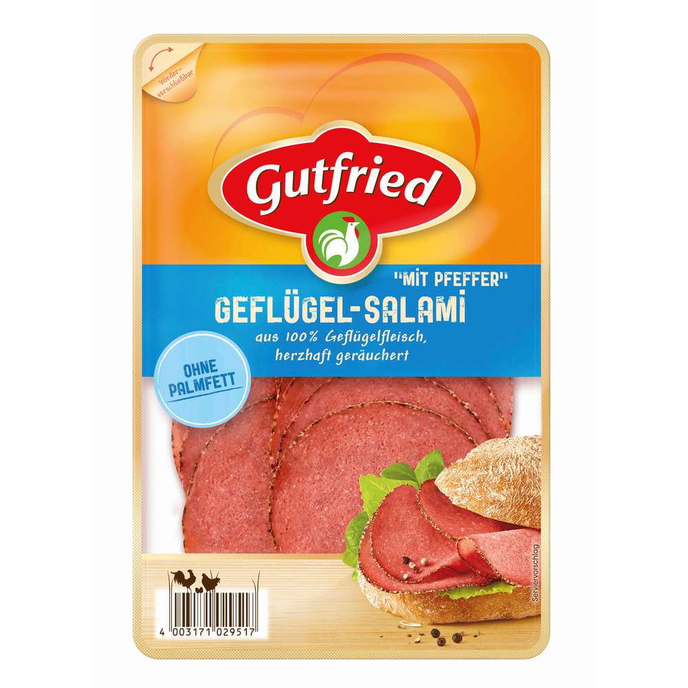 Produktabbildung Gutfried Geflügel-Salami, mit Pfeffer
