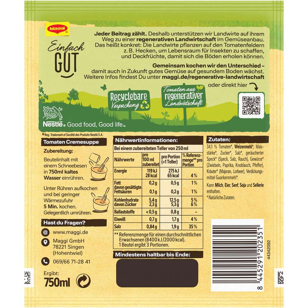 Produktabbildung Maggi Suppe Guten Appetit, Tomaten-Creme