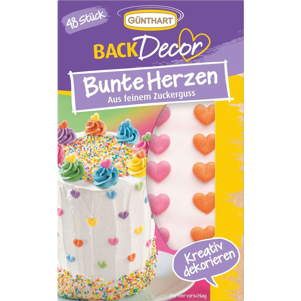 Produktabbildung Günthart Kuchen Deko Bunte Zucker Herzen