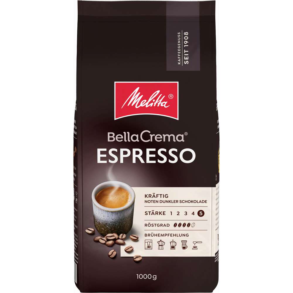 Produktabbildung Melitta Espresso Bella Crema, ganze Bohne