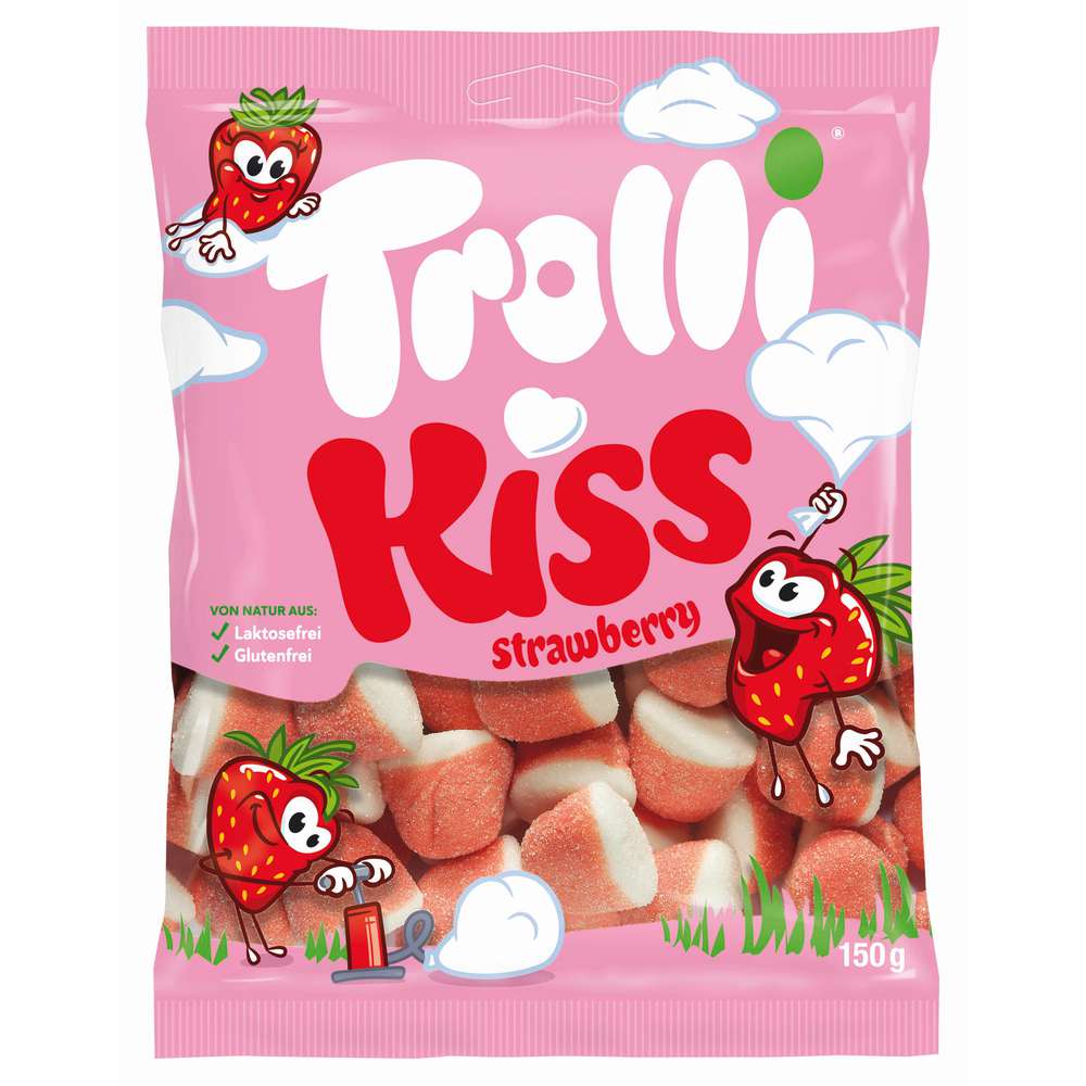 Produktabbildung Trolli Fruchtgummi Kiss, Erdbeere