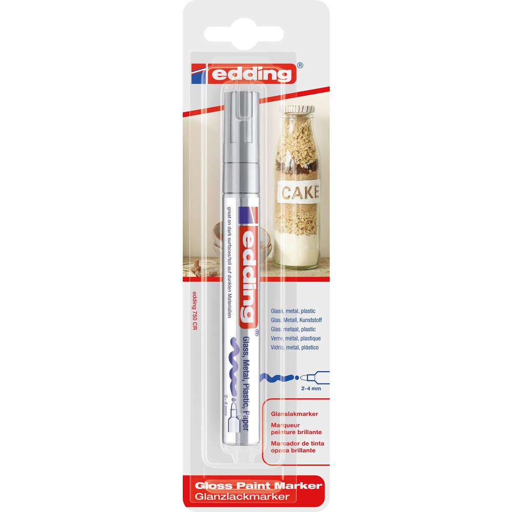 Produktabbildung Edding Glanzlack-Marker 750, 2-4mm, silber