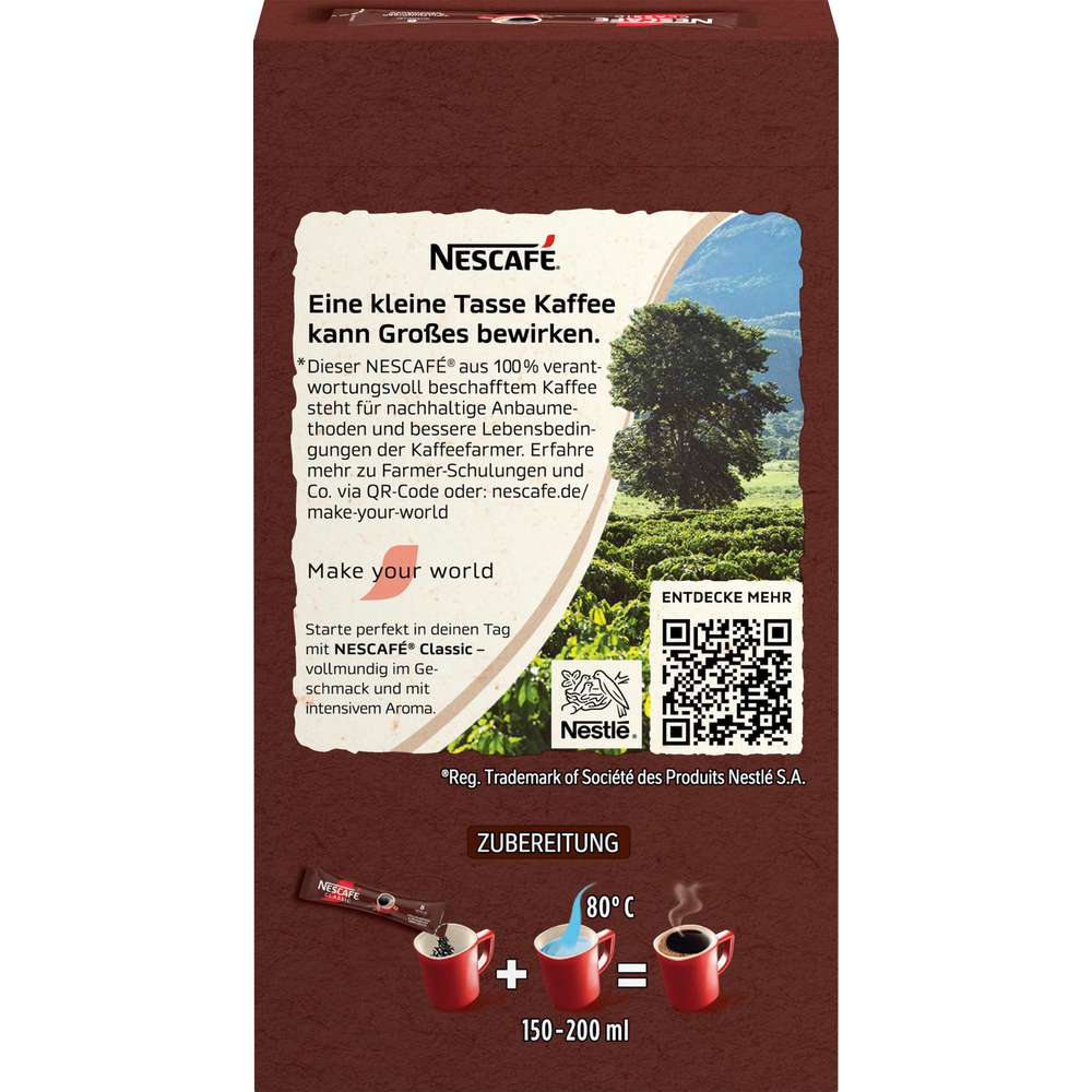 Produktabbildung Nescafe Instant Kaffeesticks, Tassenpackungen