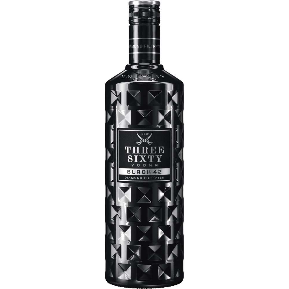 Produktabbildung Three Sixty Black 42 Vodka 42%