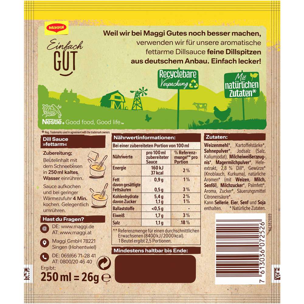 Produktabbildung Maggi Genießer Sauce, Dill fettarm
