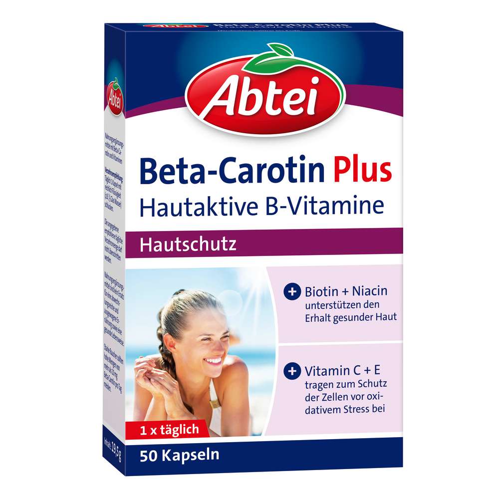 Produktabbildung Abtei Beta-Carotin Plus, Hautschutz
