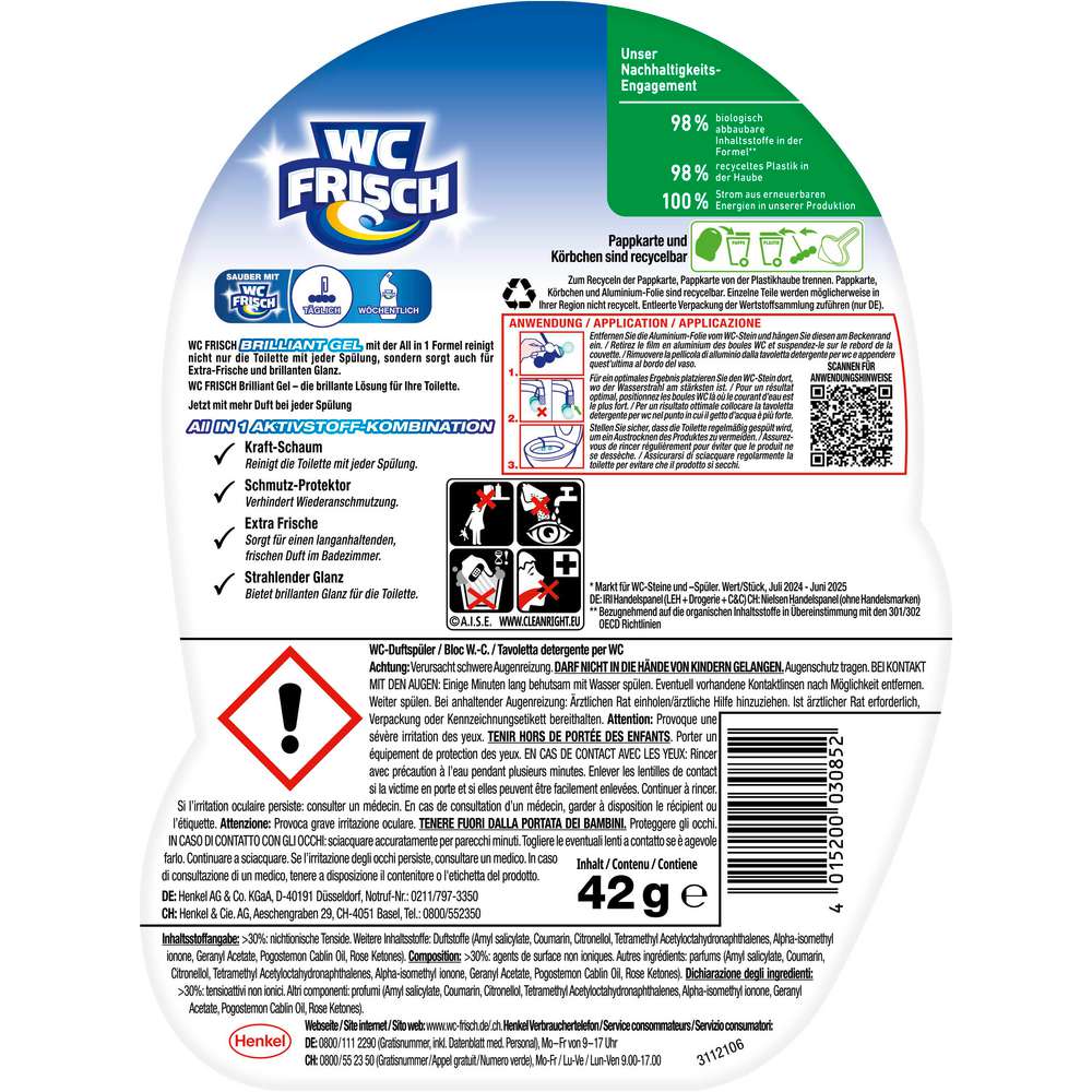 Produktabbildung WC Frisch Brilliant Gel, Duftspüler, Alpine Lake